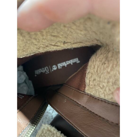 Timberland Ortholite Faux Shearling Leather Heeled Boots Womens Size 7.5 Brown - Picture 7 of 14